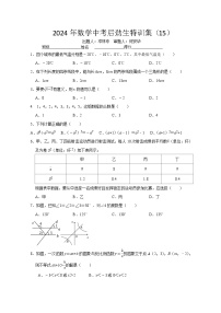 2024年数学中考特训集15