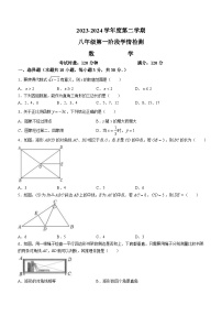 湖南省长沙市岳麓区湖南师范大学附属滨江学校2023-2024学年八年级下学期第一次月考数学试题