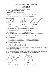 重庆市江津实验中学2023-2024学年八年级下学期第一次月考数学试题