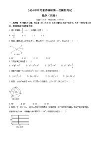 2024年新疆伊犁哈萨克自治州特克斯县中考素养调研第一次模拟数学模拟试题(无答案)