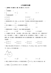 2024年江苏省宿迁市九年级中考数学二模模拟试题（原卷版+解析版）