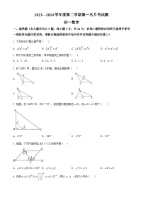 江苏省宿迁市沭阳县沭阳南洋学校2023-2024学年七年级下学期3月月考数学试题（原卷版+解析版）