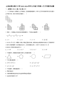 山东省泰安市泰山区泰安第六中学2023-2024学年九年级下学期3月月考数学试题（原卷版+解析版）