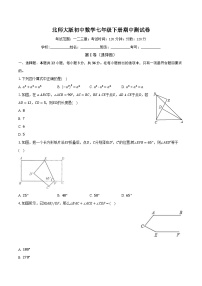 北师大版初中数学七年级下册期中测试卷（标准困难）（含详细答案解析）