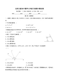 北师大版初中数学七年级下册期中测试卷（困难）（含详细答案解析）