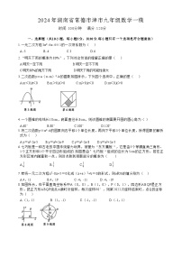 2024年湖南省常德市津市市九年级中考一模数学试题