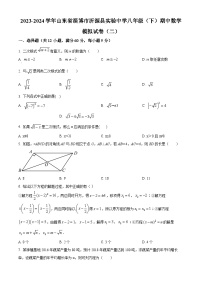 山东省淄博市沂源县实验中学2023-2024学年八年级下学期期中数学试题（原卷版+解析版）