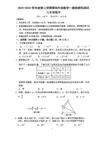 2024年江苏省南京郑和外国语学校中考一模考前模拟数学卷