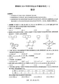 2024年贵州省黔南州中考一模考试数学试题