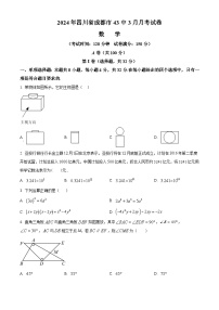 四川省成都市第四十三中学校2023-2024学年九年级下学期3月月考数学试题（原卷版+解析版）