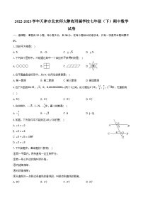 2022-2023学年天津市北京师大静海附属学校七年级（下）期中数学试卷（含解析）