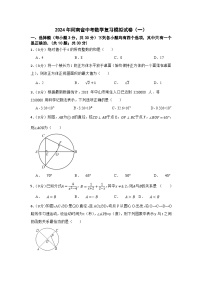 河南省2024届九年级下学期中考模拟数学试卷（一）及答案
