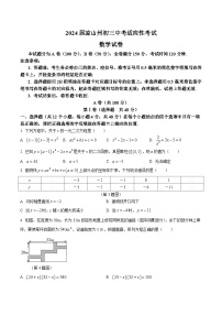 四川省凉山州2024届九年级上学期中考适应性考试数学试卷(含答案)