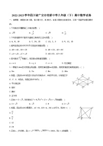 2022-2023学年四川省广安市花桥中学八年级（下）期中数学试卷(含解析）