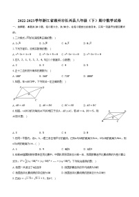 2022-2023学年浙江省湖州市长兴县八年级（下）期中数学试卷(含解析）