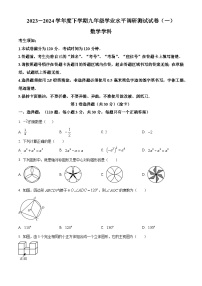 2024年黑龙江省哈尔滨市道外区中考一模数学试题（原卷版+解析版）