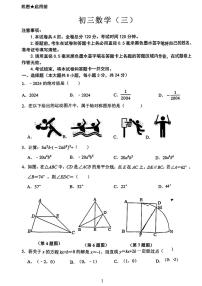 2024西安交大附中九年级第三次模拟考试数学试卷