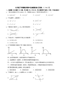 2024年广东省深圳市七年级下学期数学期中试卷(附参考答案）