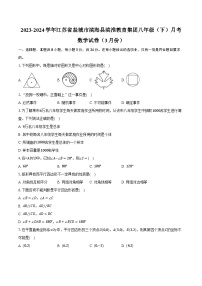 2023-2024学年江苏省盐城市滨海县滨淮教育集团八年级（下）月考数学试卷（3月份）（含解析）