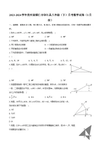 2023-2024学年贵州省铜仁市印江县八年级（下）月考数学试卷（3月份）（含解析）