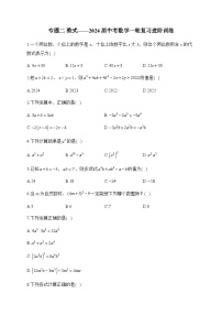 专题二 整式——2024届中考数学一轮复习进阶训练