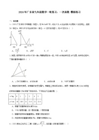 广东省2024年九年级中考数学一轮复习：一次函数 模拟练习(含解析)