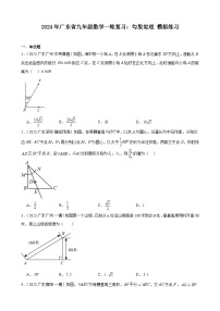 广东省2024年九年级中考数学一轮复习：勾股定理 模拟练习(含解析)