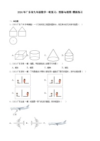 广东省2024年九年级中考数学一轮复习：投影与视图 模拟练习（含解析）