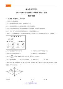 2022-2023学年江苏省南京市玄武区南京外国语学校八年级下学期期中数学试题