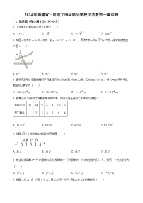 2024年福建省三明市大田县部分学校中考一模数学试题（原卷版+解析版）