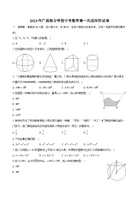 2024年广西部分学校中考数学第一次适应性试卷（含解析）