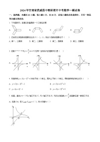 2024年甘肃省武威四中教研联片中考数学一模模拟试题（原卷版+解析版）