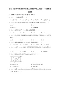 +浙江省杭州市天杭实验学校2022-2023学年八年级下学期期中数学试卷