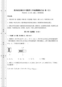 中考强化训练贵州省安顺市中考数学高频模拟汇总