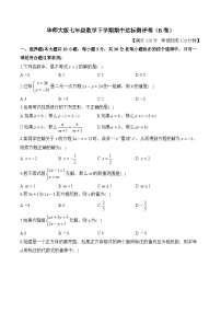 华师大版七年级数学下学期期中达标测评卷（B卷）