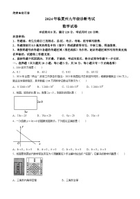 2024年甘肃省+临夏州九年级诊断考试（一模）+数学模拟试题(无答案)