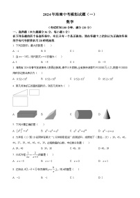 2024年海南省文昌市八校联考中考模拟考试数学模拟预测题（原卷版+解析版）