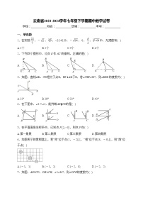 云南省2023-2024学年七年级下学期期中数学试卷(含答案)