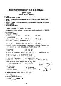 2024年上海市闵行区中考二模考试数学试卷