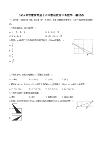 2024年甘肃省武威十六中教研联片中考数学一模试卷（含解析）