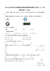 2023-2024学年江苏省盐城市滨海县滨淮教育集团七年级（下）月考数学试卷（3月份）（含解析）