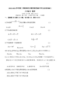 安徽省阜阳市颍州区南京路附属中学2022-2023学年下学期月段学情调研二八年级数学试题