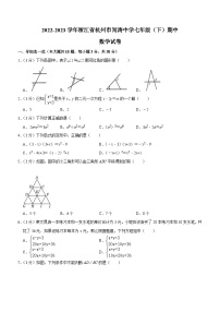 浙江省杭州市闻涛中学2022-2023学年七年级下学期期中数学试卷（含答案）