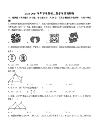 广东省佛山市南海区南海实验中学2023-2024学年八年级下学期月考数学试题(无答案)