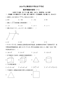 2024年云南省初中学业水平考试数学模拟预测题(一)（原卷版+解析版）