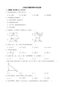 广东省惠州市2024年七年级下册数学期中考试试卷及答案