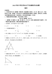 2024年山东省菏泽市黄泥冈镇初级中学九年级中考一模数学模拟试题（原卷版+解析版）