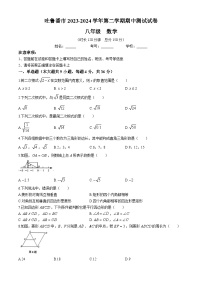 新疆维吾尔自治区吐鲁番市2023-2024学年八年级下学期期中数学试题