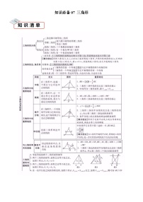 知识必备07 三角形（3大模块知识清单+10种方法清单+22个考试清单真题专练）-2024年中考数学考点必备