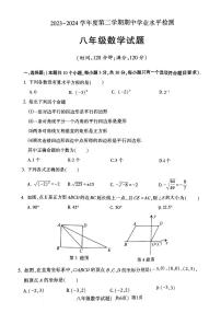 山东省聊城市莘县2023-2024学年八年级下学期4月期中数学试题